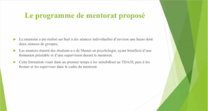 Read more about the article Soutenir étudiant.e.s universitaires présentant un TDA/H, programme de Mentorat – Prof Amélie Dentz