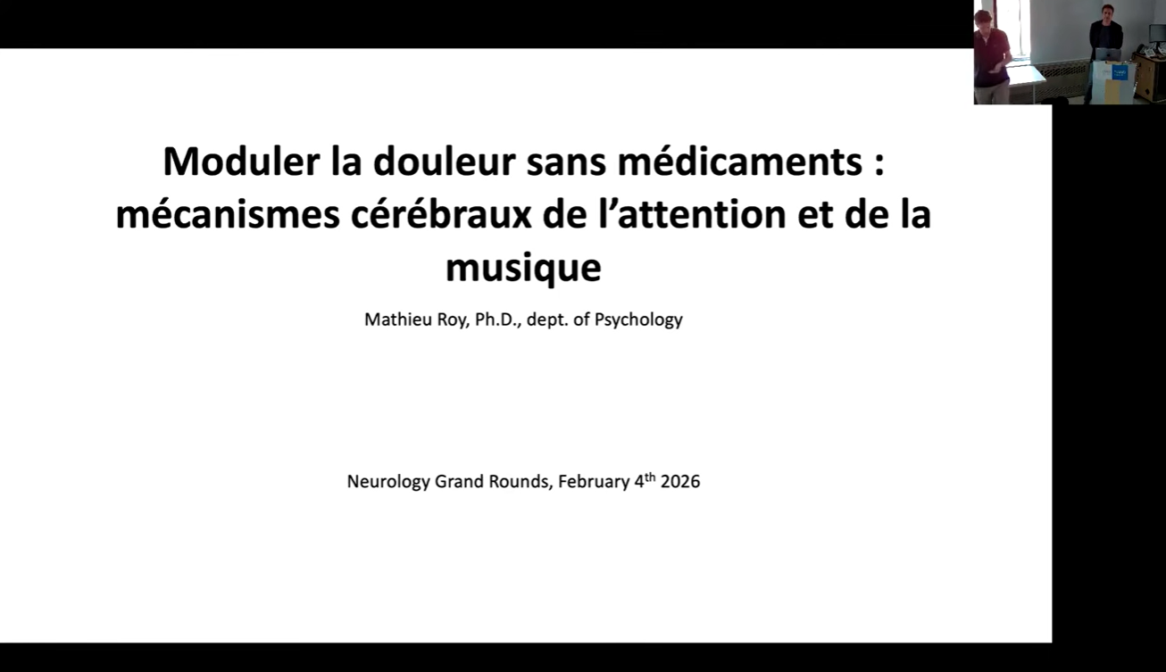 Read more about the article Moduler la douleur sans médicaments : mécanismes cérébraux de l’attention et de la musique | Prof. Mathieu Roy – Université McGill